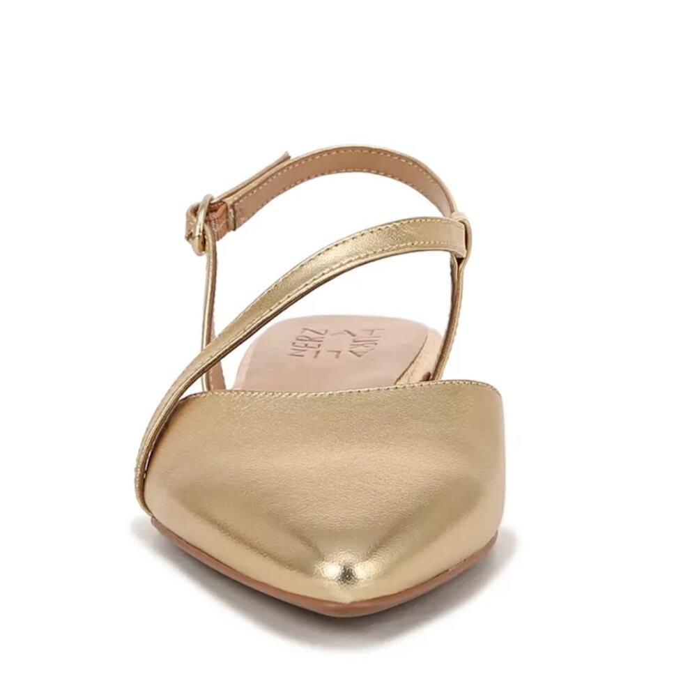 Naturalizer Gold Pointed Toe Slingback Flats - Picture 2 of 9